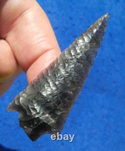 Nice 2-9/16 Early Knife Blade Oregon Arrowhead Fine Oblique Transverse Flaking