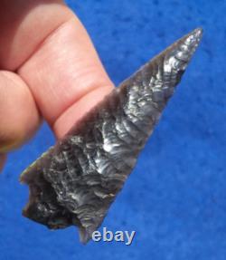 Nice 2-9/16 Early Knife Blade Oregon Arrowhead Fine Oblique Transverse Flaking