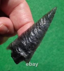 Nice 2-9/16 Early Knife Blade Oregon Arrowhead Fine Oblique Transverse Flaking