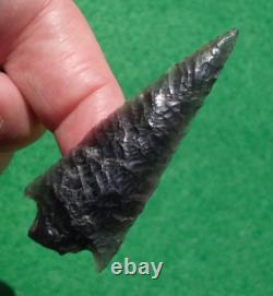 Nice 2-9/16 Early Knife Blade Oregon Arrowhead Fine Oblique Transverse Flaking