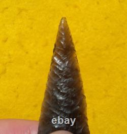 Nice 2-9/16 Early Knife Blade Oregon Arrowhead Fine Oblique Transverse Flaking