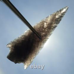 Nice 2-9/16 Early Knife Blade Oregon Arrowhead Fine Oblique Transverse Flaking