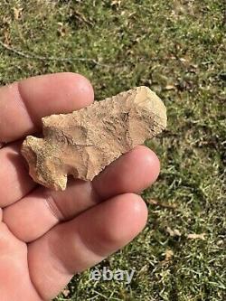 Nice Ancient Authentic Dovetail Blunt Hafted Scraper Arrowhead From Mississippi