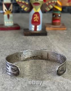 OLD EARLY 1920s Navajo Turquoise WHIRLING LOG THUNDER BIRD Sterling Bracelet