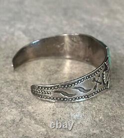 OLD EARLY FRED HARVEY ERA Navajo THUNDERBIRD Turquoise Sterling silver Bracelet