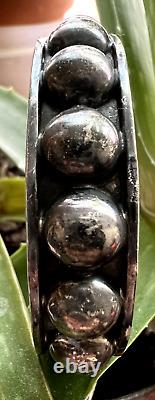 OLD PAWN Southwestern ROW CUFF bracelet silver Navajo ball dot bump up early