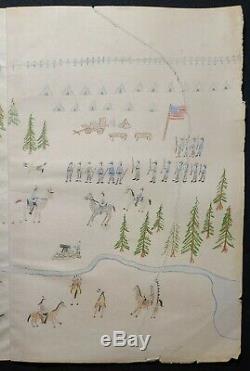 ORIGINAL INDIAN SCHOOL LEDGER DRAWING. Early to MID 1900s