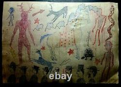 ORIGINAL INDIAN WARS LEDGER DRAWING! Early 1900s