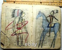 ORIGINAL Indian School Drawin in Math Book late 1800s early 1900s