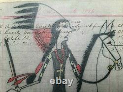 ORIGINAL Indian School LEDGER DRAWING. EARLY to Mid 1900s