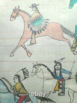 ORIGINAL Indian School LEDGER DRAWING. Early to Mid 1900s