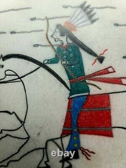 ORIGINAL Indian School LEDGER DRAWING. SIOUX. Early 1900s