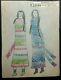 Original Ledger Drawing. Two Sioux Dolls. Early 1900s