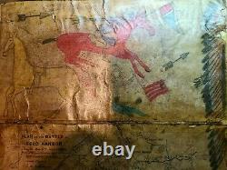 ORIGINAL LEDGER Drawings on old Civil War map book pages. EARLY 1900s