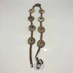 Old! Late First Phase to Early Second Phase, Coin Silver (Ingot) Concho Belt