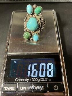 Old Pawn Early Navajo C. 1930-50 Sleeping Beauty & Royston Sterling Ring Size 11