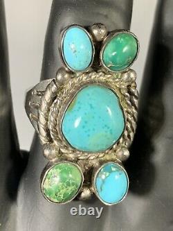 Old Pawn Early Navajo C. 1930-50 Sleeping Beauty & Royston Sterling Ring Size 11