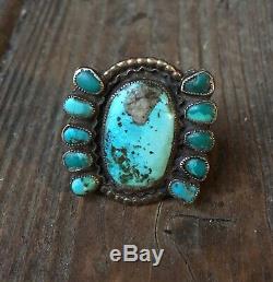 Old Pawn Navajo ring early turquoise sterling silver 925 6.75 6 3/4 6.5 6 1/2
