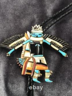 Old Vintage Zuni Eagle Dancer Early 50's 60's Turquoise Shell Inlay Unsigned
