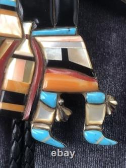 Old Vintage Zuni Eagle Dancer Early 50's 60's Turquoise Shell Inlay Unsigned