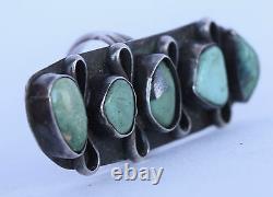 Old early Navajo Native American, Turquoise & Sterling silver large unusual ring
