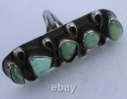Old early Navajo Native American, Turquoise & Sterling silver large unusual ring
