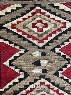 Old early Navajo rug, 44.5x26blanket Native American colorful textile, weaving