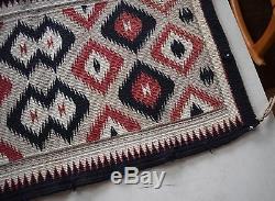 Old early vintage Navajo rug, blanket Native American small textile, weaving