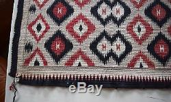 Old early vintage Navajo rug, blanket Native American small textile, weaving