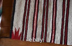 Old large early Navajo rug, blanket Native American colorful textile, weaving