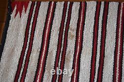 Old large early Navajo rug, blanket Native American colorful textile, weaving