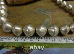 Omg! Amazing Early Navajo Sterling Graduated Bench Bead Necklace Native Old Pawn