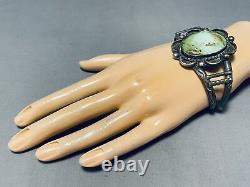 One Of Finest Early Royston Turquoise Vintage Navajo Sterling Silver Bracelet