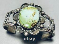 One Of Finest Early Royston Turquoise Vintage Navajo Sterling Silver Bracelet