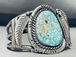 One Of The Best Early Birds Eye Kingman Turquoise Sterling Silver Bracelet