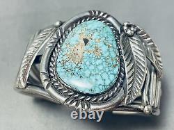 One Of The Best Early Birds Eye Kingman Turquoise Sterling Silver Bracelet