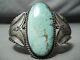 One Of The Best Early Vintage Navajo #8 Turquoise Sterling Silver Bracelet
