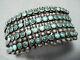 One Of The Best Early Vintage Zuni Snake Eyes Turquoise Sterling Silver Bracelet