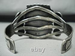 One Of The Best Vintage Navajo #8 Turquoise Early Sterling Silver Bracelet