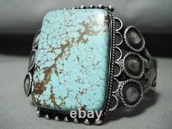 One Of The Best Vintage Navajo #8 Turquoise Early Sterling Silver Bracelet