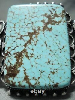 One Of The Best Vintage Navajo #8 Turquoise Early Sterling Silver Bracelet