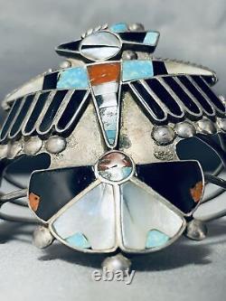 One Of The Best Vintage Zuni Early Bird Turquoise Sterling Silver Bracelet