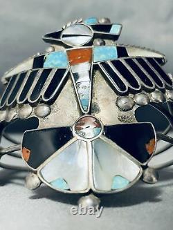 One Of The Best Vintage Zuni Early Bird Turquoise Sterling Silver Bracelet
