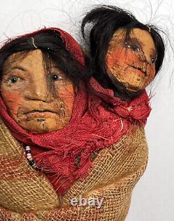 Original 9 Early Mary Francis Woods Native American Doll Indian Woman+ Papoose