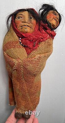 Original 9 Early Mary Francis Woods Native American Doll Indian Woman+ Papoose