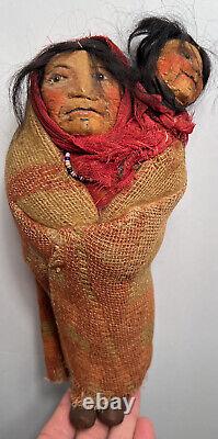 Original 9 Early Mary Francis Woods Native American Doll Indian Woman+ Papoose