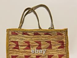Original Native American Corn Husk Bag 13 x 14 1/2 Late 1800s- Early 1900's
