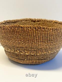 Original Native American Indian Dark Weaved Tinglit Basket Early 1900's #AB1