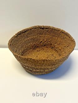 Original Native American Indian Dark Weaved Tinglit Basket Early 1900's #AB1