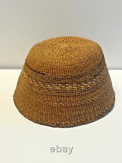 Original Native American Indian Dark Weaved Tinglit Basket Early 1900's #AB1